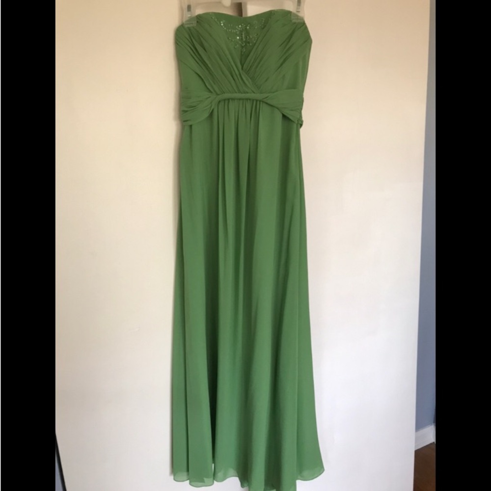 Clover Green strapless beaded formal bridesmaid/prom dress